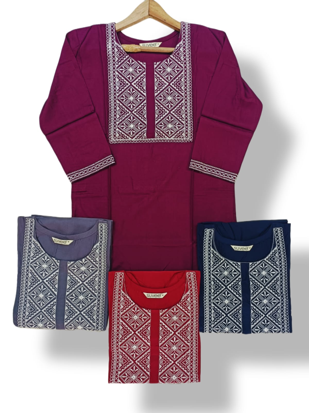 RAYON EMBROIDERY SHORT KURTI